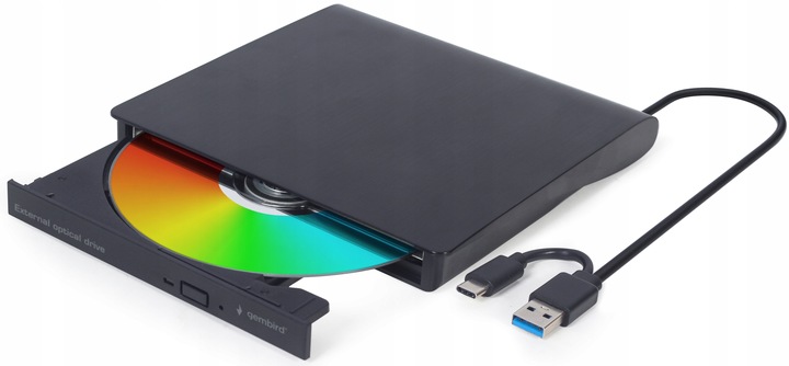Napęd zewnętrzny DVD nagrywarka DVD Gembird Kabel USB 3.1 Kabel USB C