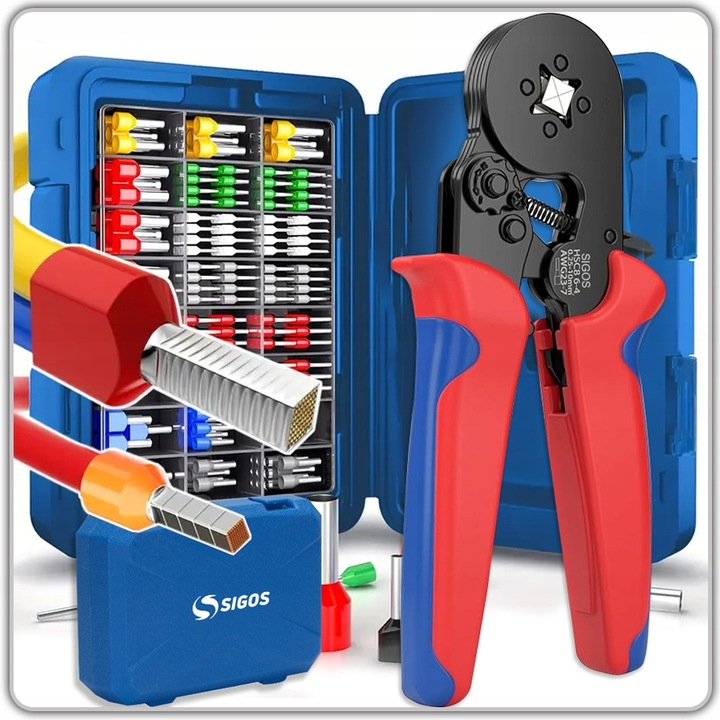 ZACISKARKA TULEJEK KONEKTORÓW PRASKA KOŃCÓWEK KABLI + 1200 SZT WALIZKA