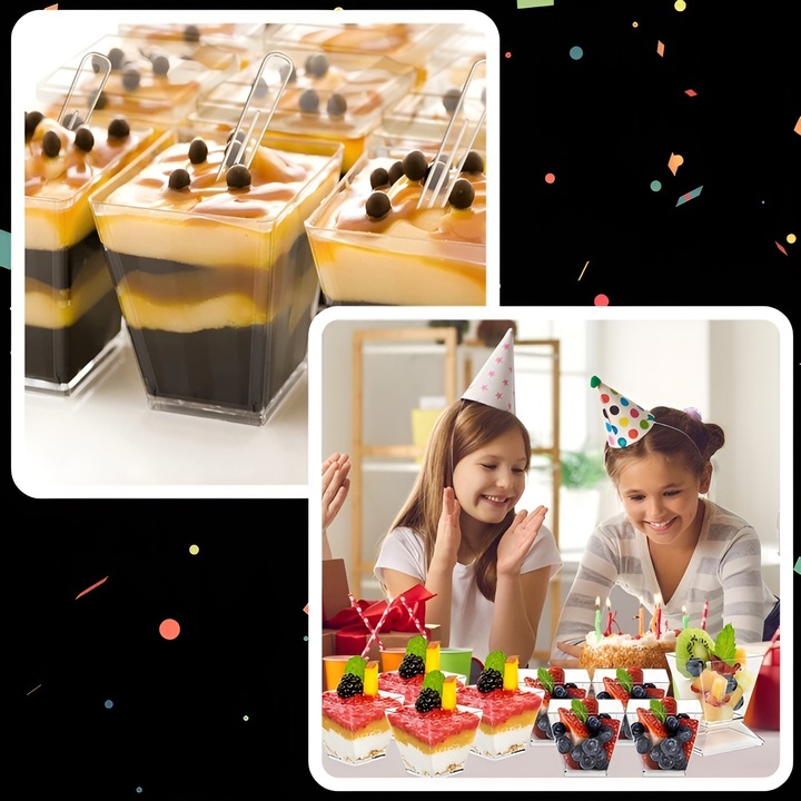 PUCHARKI DESEROWE DO DESERÓW POJEMNIKI NA DESERY PRZEKĄSKI 120 ml 50 szt