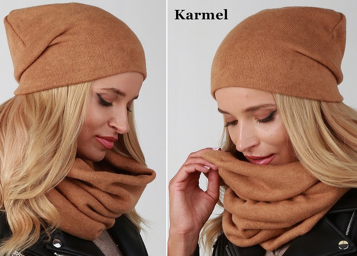 POLSKI - Komplet CZAPKA + KOMIN Tunel KOLORY K6