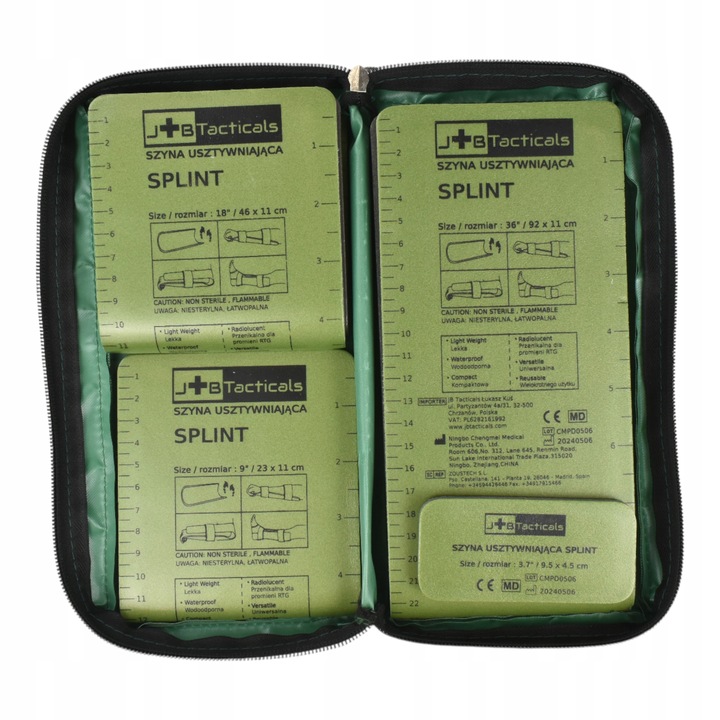 Zestaw 4 szyn unieruchamiających SPLINT 92 / 46 / 23/ 9,5 cm + TORBA