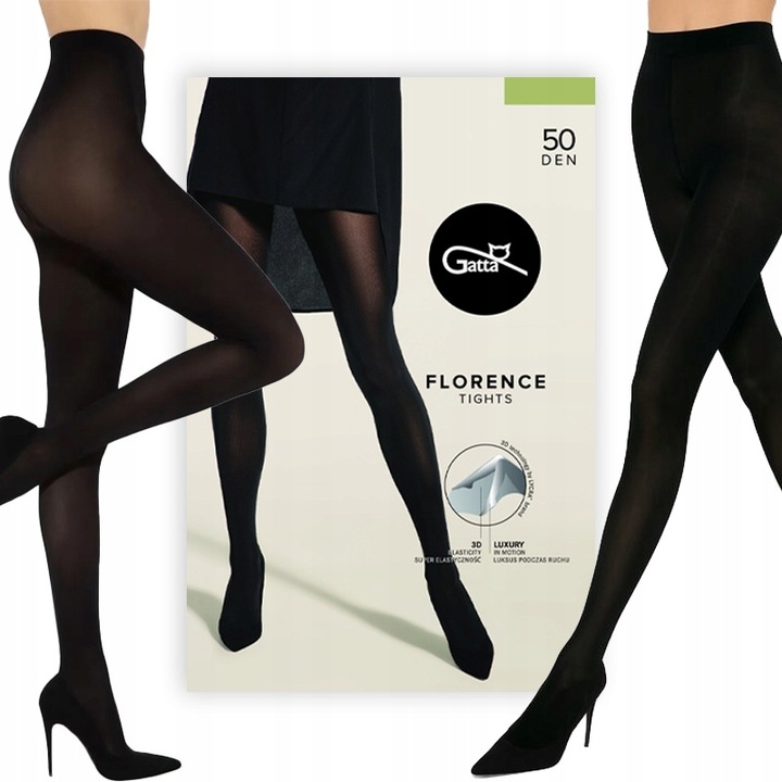 Gatta rajstopy 3D Florence 50 den lycra nero 2-S