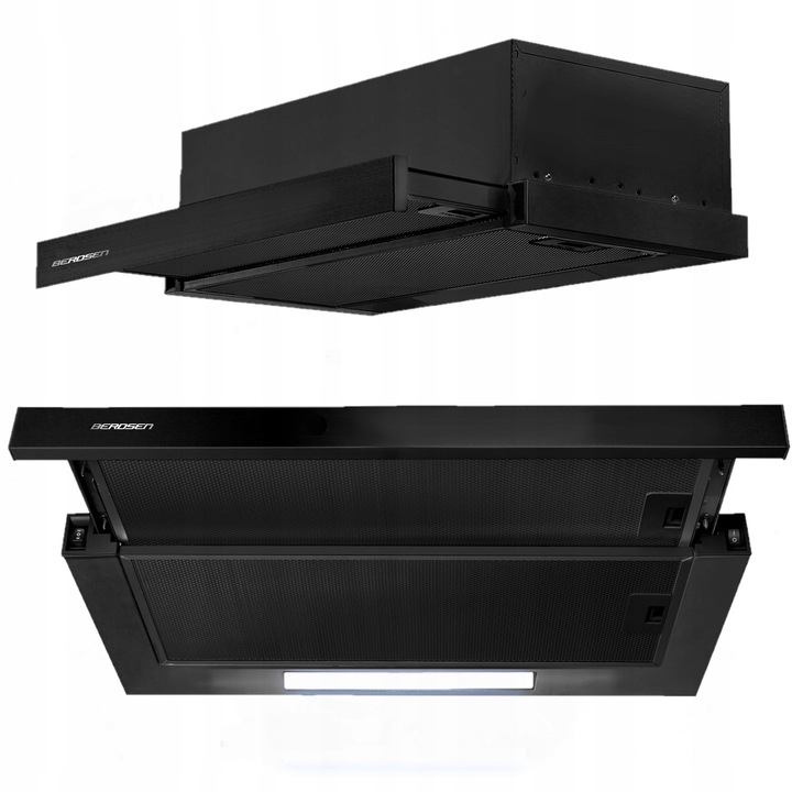 OKAP KUCHENNY PODSZAFKOWY 60cm CZARNY BERDSEN