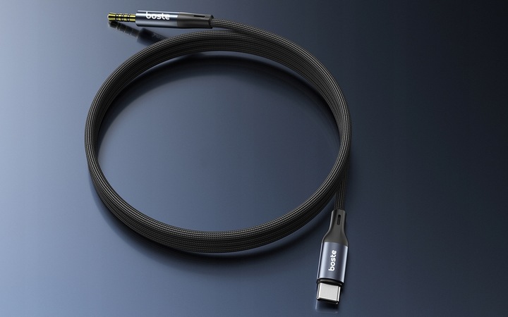 BOSTE KABEL ADAPTER PRZEJŚCIÓWKA AUDIO USB-C DO MINI JACK 3.5MM AUX 1M