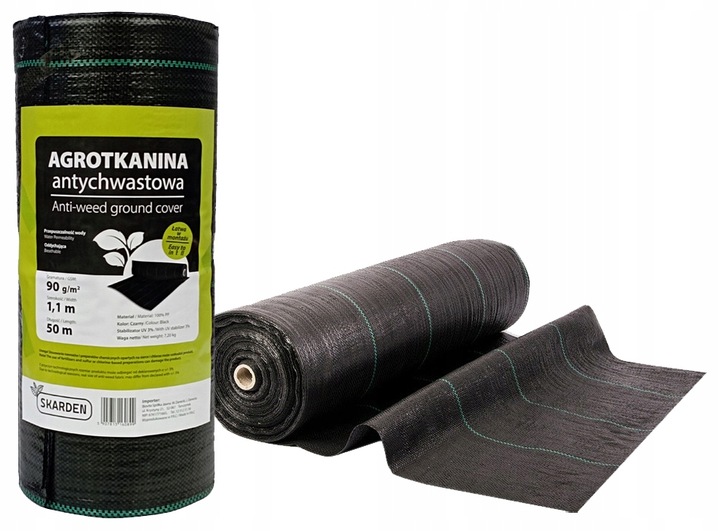 NAJMOCNIEJSZA AGROTKANINA ANTYCHWASTOWA 90g 1,1x50m UV3% AGROWŁÓKNINA