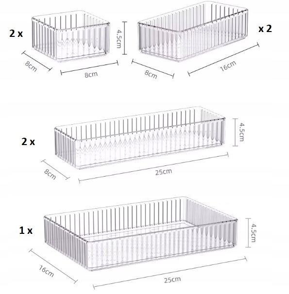 ORGANIZER NA KOSMETYKI WKŁAD DO SZUFLADY POJEMNIK TACKA PERFUMY MODUŁOWY 7