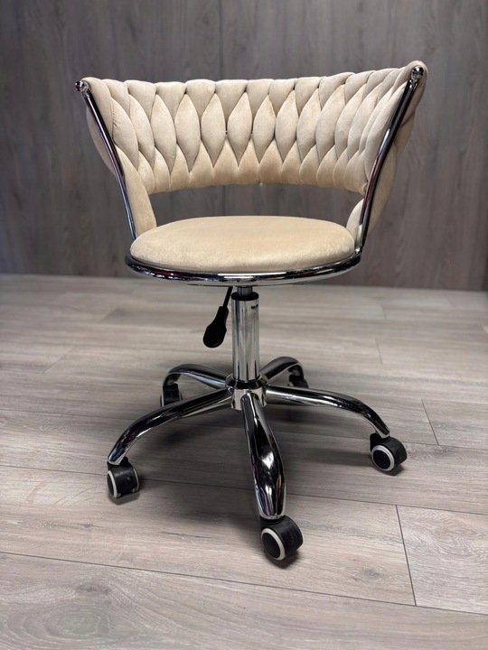 Krzesło obrotowe do biurka ucznia gabinetu regulowane welurowe