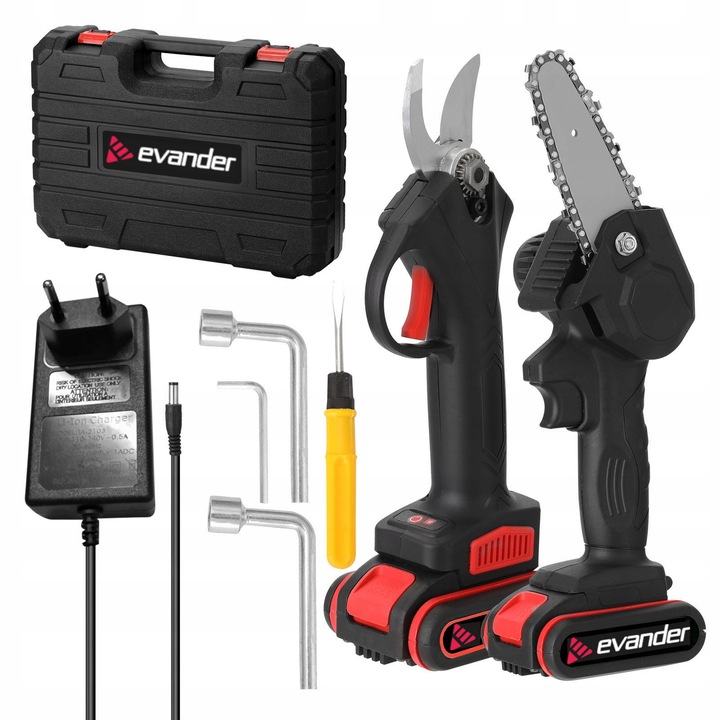 SEKATOR AKUMULATOROWY NOŻYCE ELEKTRYCZNE + PIŁA GAŁĘZIOWA GAŁĘZIÓWKA ZESTAW