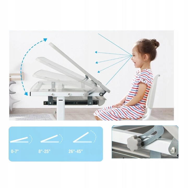 Zestaw biurko i krzesło dla dzieci z regulacją