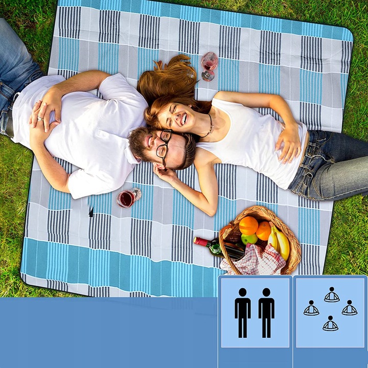 KOC PIKNIKOWY PLAŻOWY MATA Z IZOLACJĄ 200x200