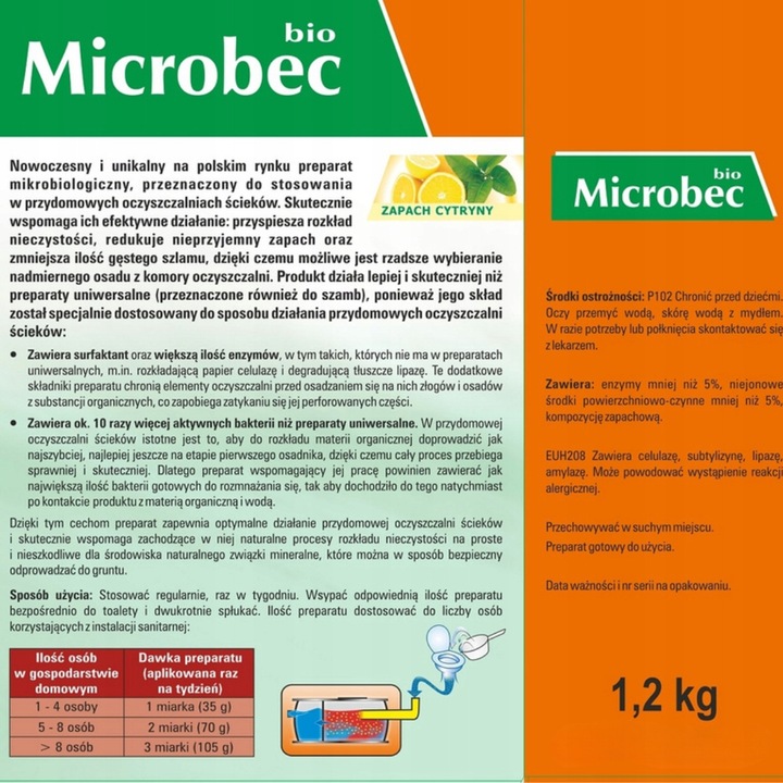 MICROBEC BIO AKTYWATOR MOCNY SKUTECZNY 10x Więcej Bakterii Do Szamba