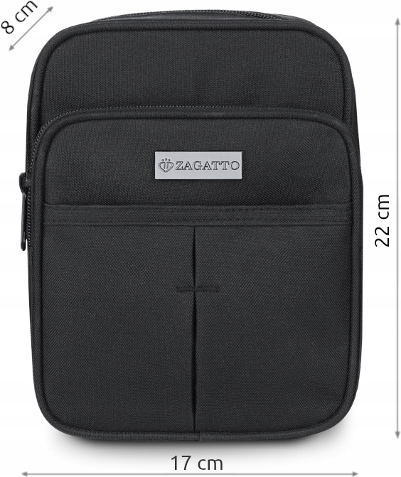 Saszetka męska na ramię mała torba sportowa do pracy czarna lekka