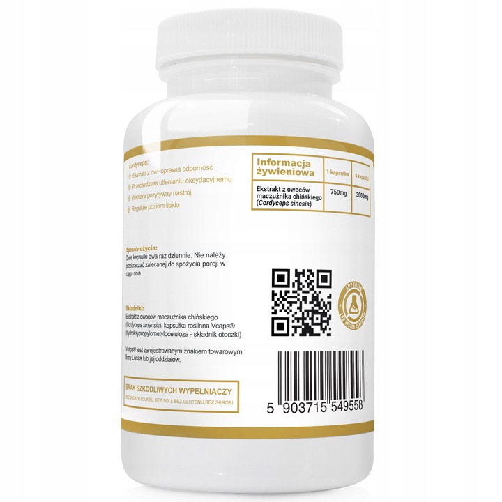 CORDYCEPS 750mg ODPORNOŚĆ MACZUŻNIK 120 kaps