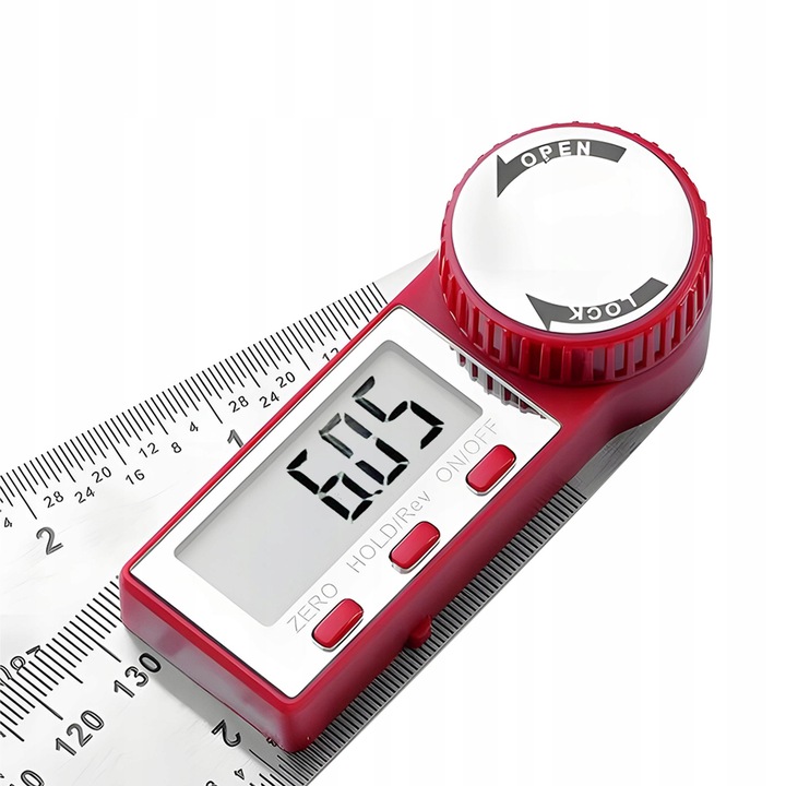 METALOWY KĄTOMIERZ ELEKTRONICZNY CYFROWY Z EKRANEM LCD 200mm 360° +