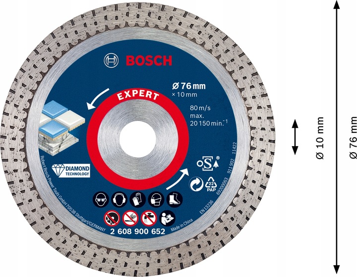 BOSCH TARCZA DIAMENTOWA DO PŁYTEK 76MM