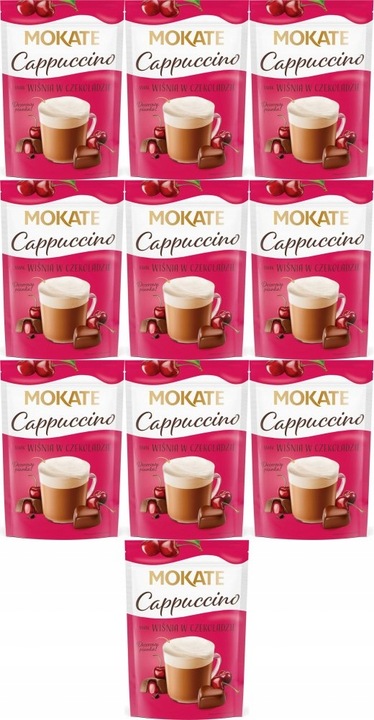 Napój Kawowy Kawa Cappuccino Wiśnia w Czekoladzie 110g Pianka Mokate x10