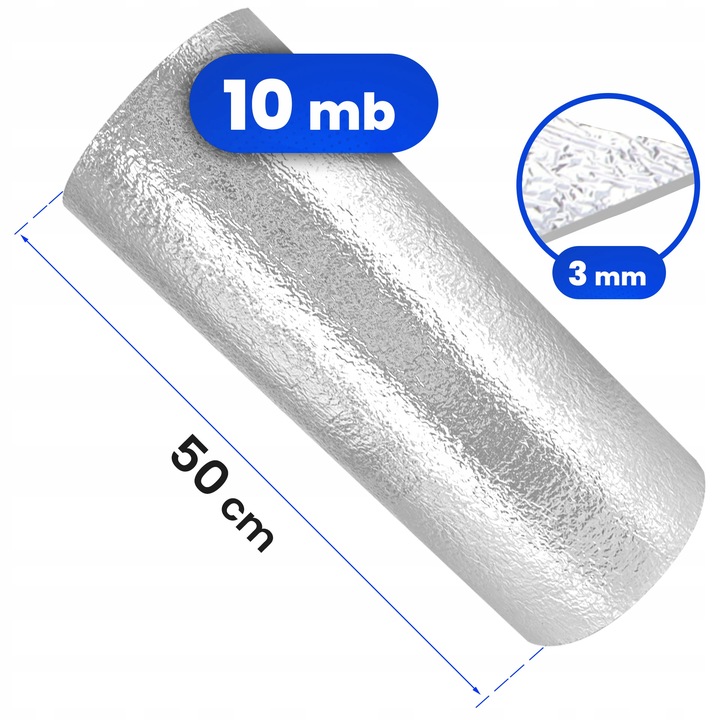 Ekran zagrzejnikowy VitArt 10000 x 500 x 3 mm ODBIJAJĄCY CIEPŁO MATA