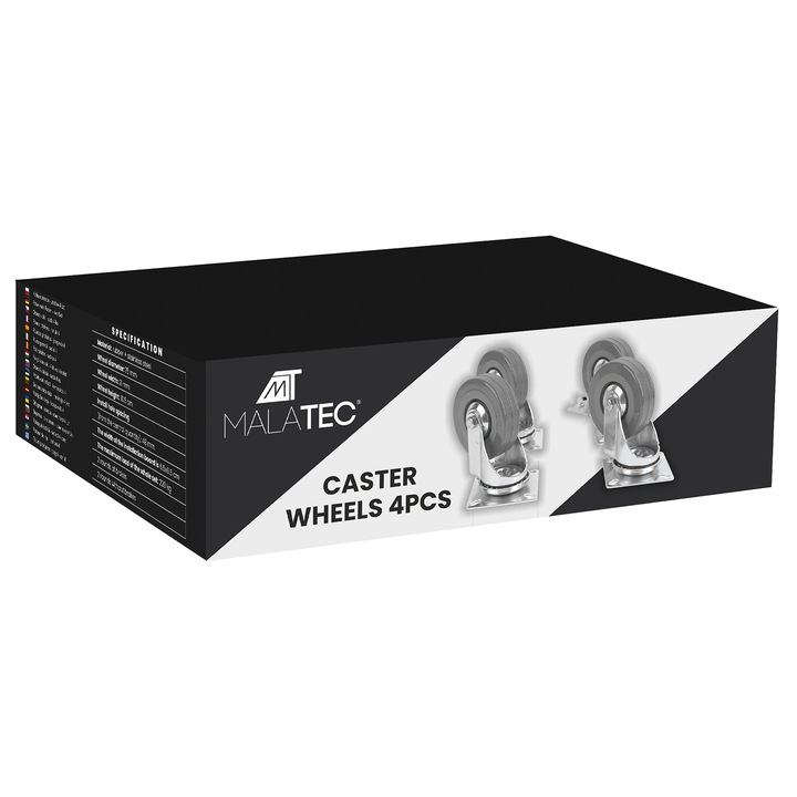 Kółka Obrotowe Koła 75mm Zestaw Jezdny 4 szt Kół 220 kg nie Rysują
