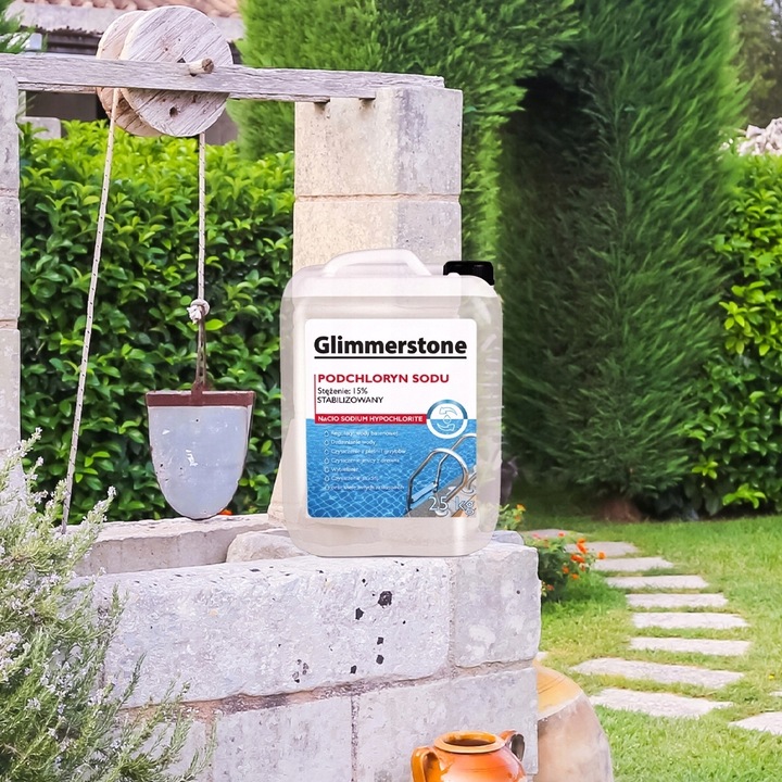 PODCHLORYN SODU STABILIZOWANY 15% CHLOR W PŁYNIE DO BASENU STUDNI 25kg