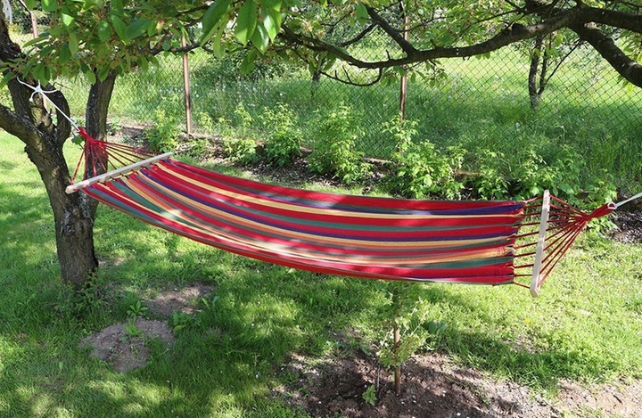 HAMAK OGRODOWY ZE STELAŻEM JEDNOOSOBOWY HUŚTAWKA DO OGRODU 1 OSOBOWY 200x80