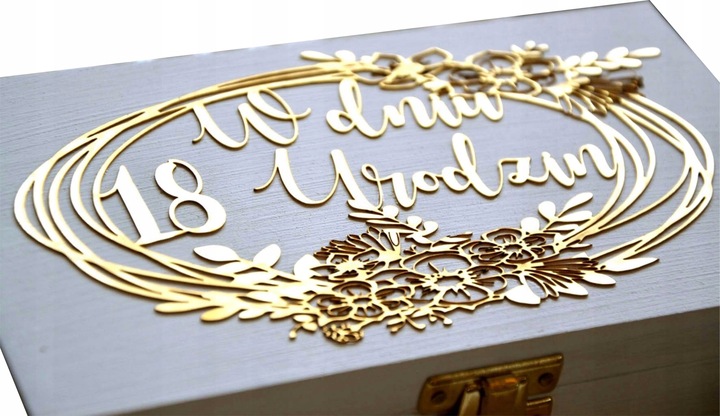 Pudełko na Pieniądze Prezent na 18 urodziny OSIEMNASTKA/ WYS. 24 H