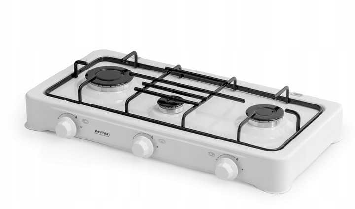 Kuchenka gazowa 3-palnikowa MPM + Reduktor z zabezpieczeniem + Wąż 2m