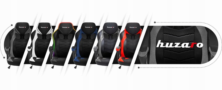 Fotel Gamingowy Gracza obrotowy Tilt HUZARO Force 2.5 GREY MESH