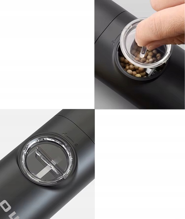 ELEKTRYCZNY MŁYNEK DO SOLI I PIEPRZU PRZYPRAW REGULACJA PODSTAWKA