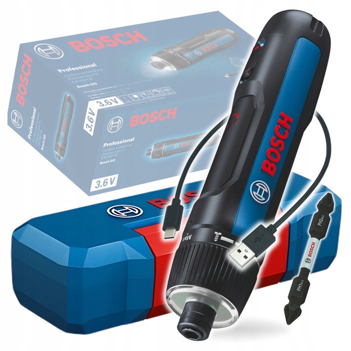 EXCLUSIVE - Bosch Professional GO 3 Wkrętak +PH1/PH2 KIT 06019H2200