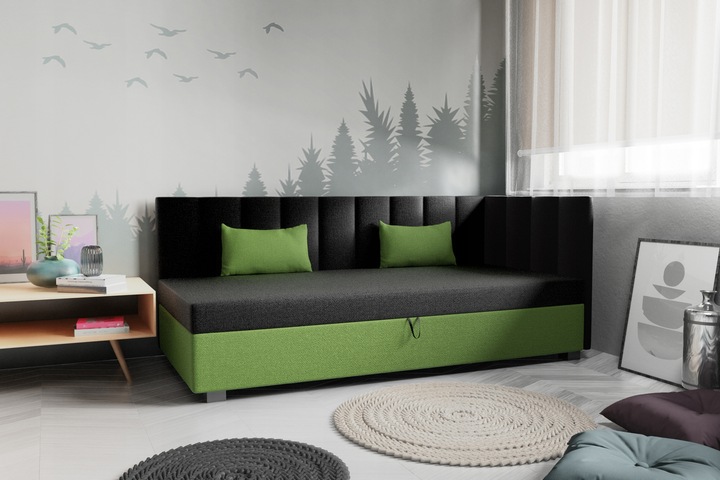 Tapczan pojedynczy 120cm Paula materac+oparcie