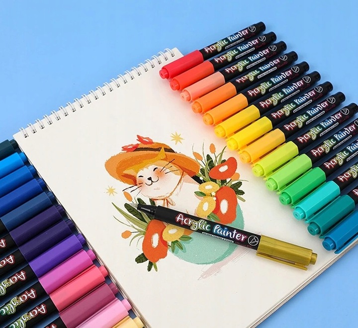 Pisaki Flamastry Mazaki AKRYLOWE 12szt (C025)