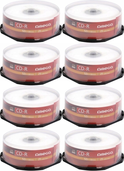 Płyta CD-R jednokr zapis 700 MB cake box 25szt x8