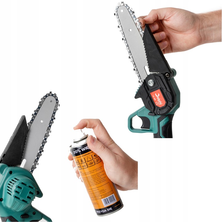 PIŁA ŁAŃCUCHOWA AKUMULATOROWA PILARKA 6" 2x AKUMULATOR 21V 2x Łańcuch