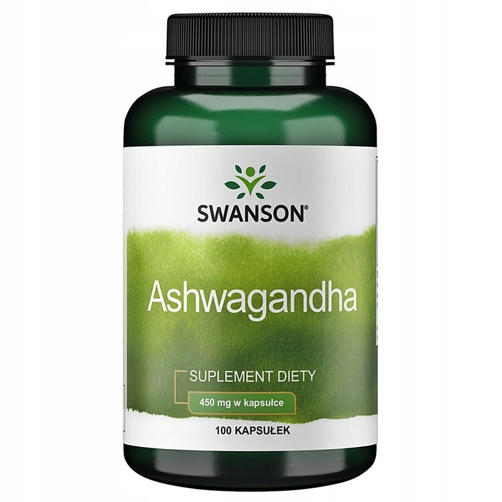 SWANSON ASHWAGANDHA 450mg Żeń-szeń PAMIĘĆ 2 op. 200 kaps STRES skóra SEN