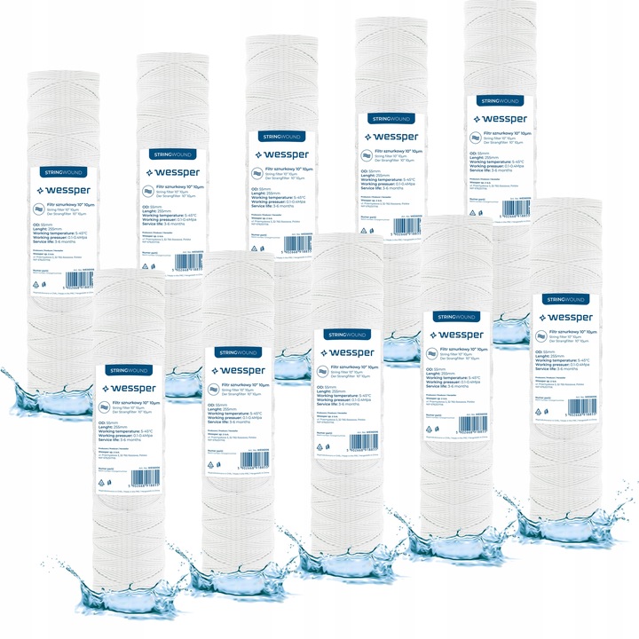 Wessper filtr do wody sznurkowy filtracja 10" wstępny 10 mikron PP10