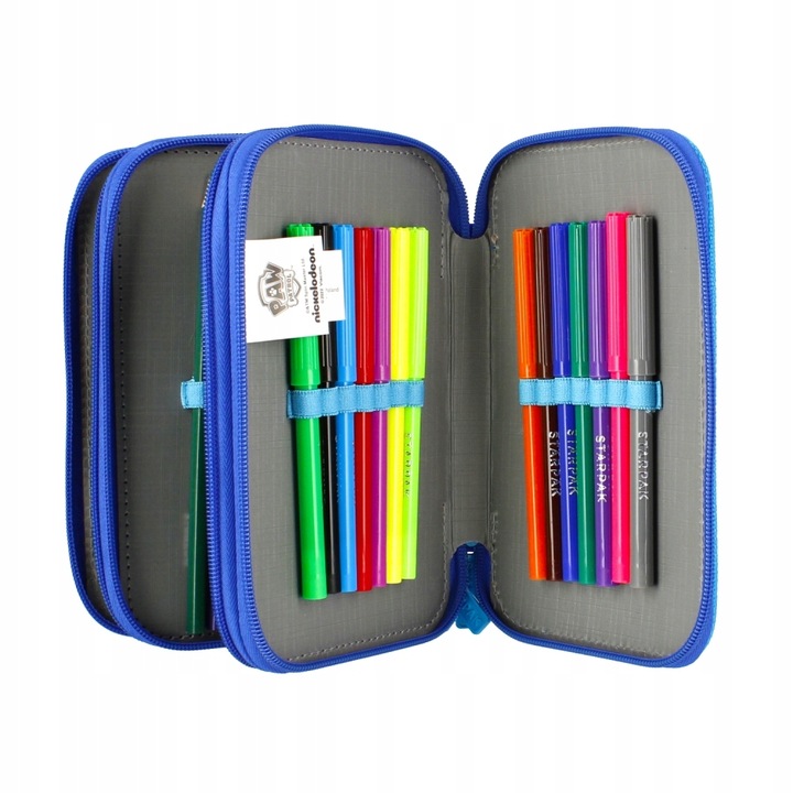 TRZYKOMOROWY PIÓRNIK SZKOLNY PSI PAW PATROL Chase z WYPOSAŻENIEM 30 element