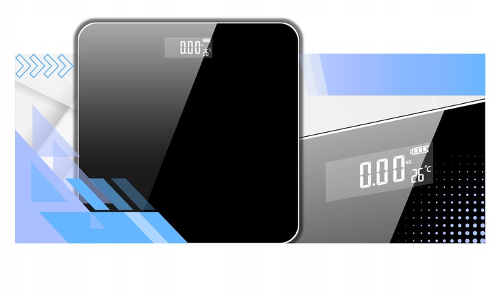 WAGA ŁAZIENKOWA ELEKTRONICZNA SZKLANA LED SLIM PRECYZYJNA 180 KG +