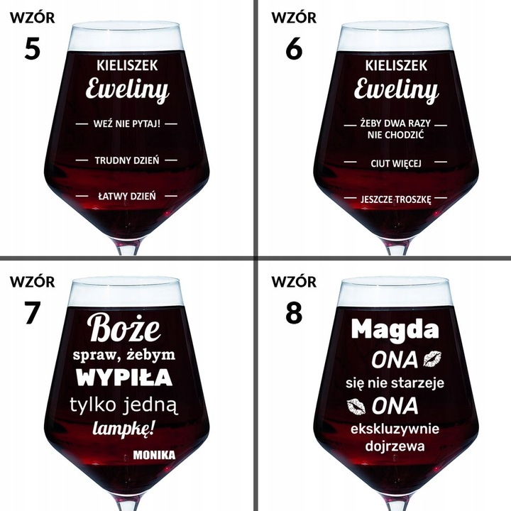 KIELISZEK DO WINA Z GRAWEREM prezent dla żony dziewczyny kobiety mamy 18-99