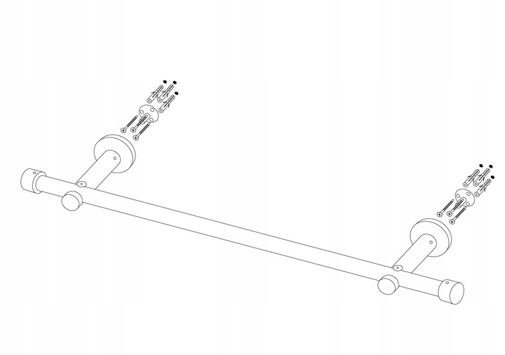 KARNISZ POJEDYNCZY CZARNY METAL LOFT LUNA 19 mm / 200 cm auraHOME24