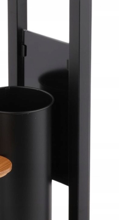 Stojak uchwyt wieszak na papier toaletowy i szczotkę do WC czarny