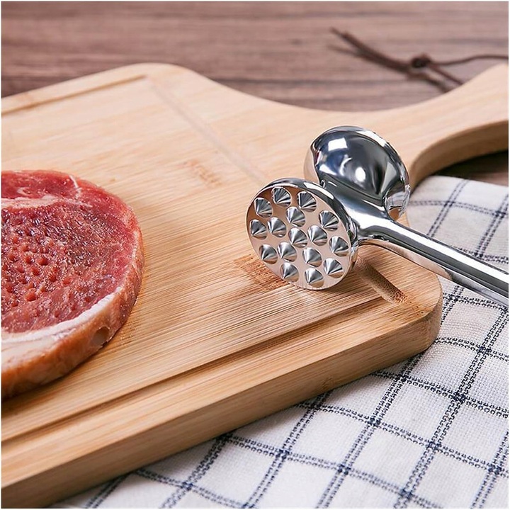 TŁUCZEK DO MIĘSA KOTLETÓW MŁOTEK DWUSTRONNY ROZBIJAK STAL NIERDZEWNA JAKOŚĆ