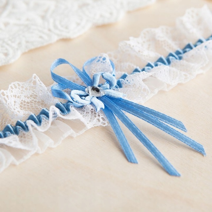 PODWIĄZKA ślubna biała z cyrkonią Błękitny Akcent