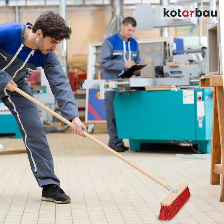 MIOTŁA SZCZOTKA 500 MM ULICÓWKA PCV ZAMIATACZ ZMIOTKA Z DREWNIANYM