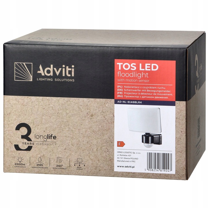 LAMPA ZEWNĘTRZNA HALOGEN LED 30W Z CZUJNIK RUCHU ZMIERZCHU REGULOWANA