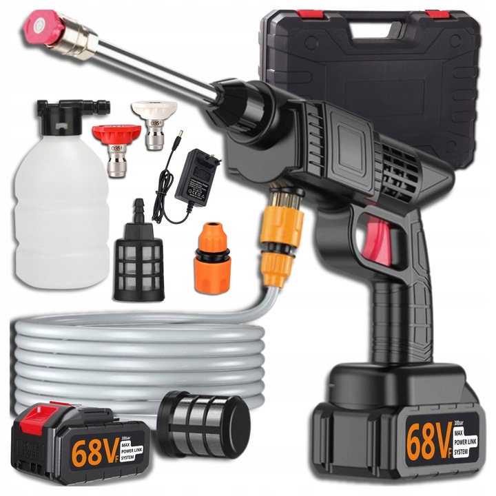 AKUMULATOROWA MYJKA CIŚNIENIOWA DO OGRODU, OKIEN I KOSTKI, ZESTAW