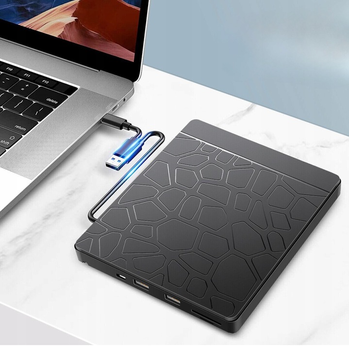 Zewnętrzna nagrywarka napęd na płyty CD DVD Hub SD TF USB 3.0 do laptopa