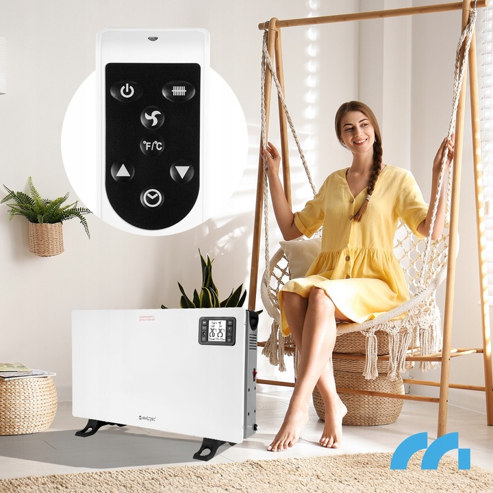 GRZEJNIK ELEKTRYCZNY KONWEKTOROWY TIMER TERMOSTAT PILOT MOCNY 2000W TURBO