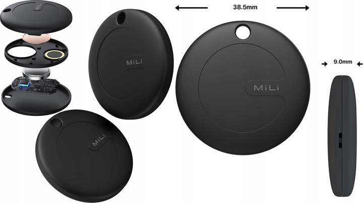 Lokalizator MiLi MiTag Android czarny 3szt