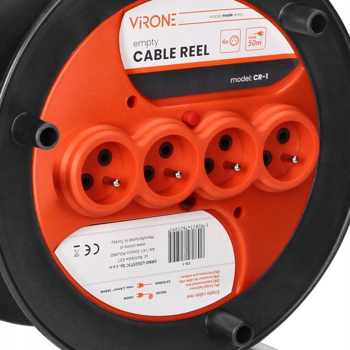 BĘBEN PUSTY ZWIJAK NAWIJAK KABLA PRZEWODU PRZEDŁUŻACZA DO 50M 4x