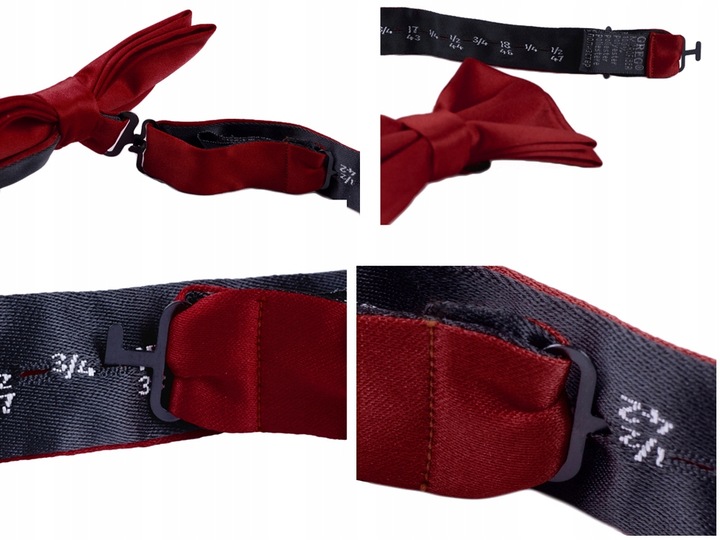 MUCHA ŻAKARDOWA + PUDEŁKO Mucha Męska do Koszuli Bordowa MIKROFIBRA mz47